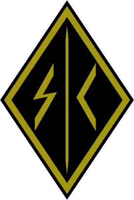 a yellow and black diamond with lightning bolt